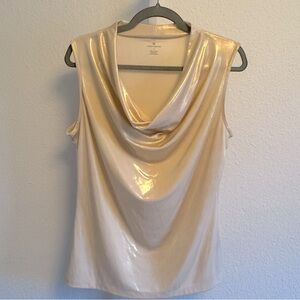 Worthington Womens Shimmer Tank Top- Size LG- Champagne